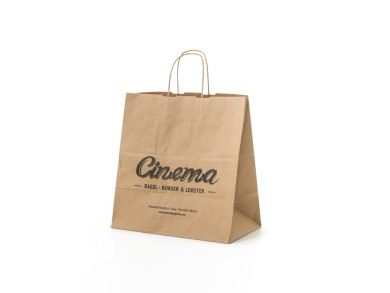 Shopping bag 32x19x34 H - Carta Avana Riciclata 100 gr. - 1 colore - Rif. Subito Pronte + serigrafia