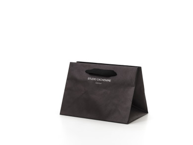 Shopping bag 30x10x22 H - Carta sealing bianco 160 gr. - Stampa 1 colore fondo pieno - maniglia fettuccia gros grain cm 2,5x50